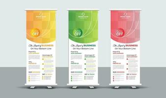 design di banner roll up business aziendale vettore