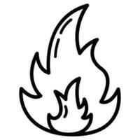 fuoco energia fonte concetto balck semplice piatto vettore illustrazione, isolato su bianca.
