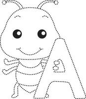 formica animale cartone animato scarabocchio kawaii anime colorazione pagina carino illustrazione disegno clip arte personaggio chibi manga comico vettore