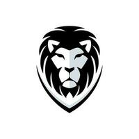 Leone logo design nero e bianca colore vettore