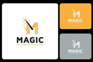 m lettera Magia logo design modello vettore