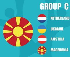 squadre di calcio europee 2020.gruppo c macedonia bandiera.finale di calcio europeoeurope vettore