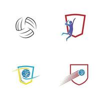 pallavolo logo, emblema, icone, disegni modelli con pallavolo palla su un' leggero sfondo vettore