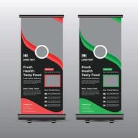 design banner roll up fast food vettore