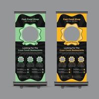 design banner roll up fast food vettore