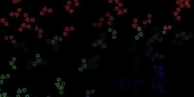 sfondo vettoriale multicolore scuro con simboli misteriosi