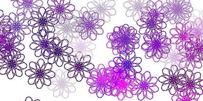 texture doodle vettoriale rosa chiaro con fiori