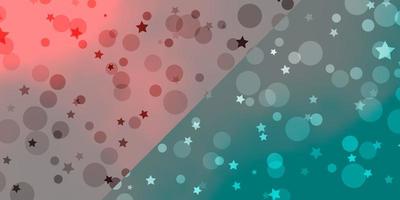 sfondo vettoriale con cerchi stelle illustrazione con set di sfere colorate astratte stelle modello per biglietti da visita siti web business
