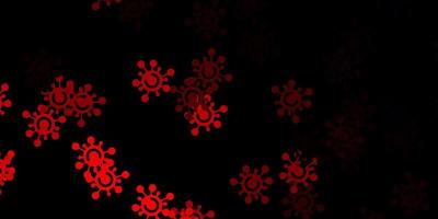 sfondo vettoriale rosso scuro con simboli di virus