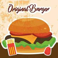 colorato nazionale hamburger giorno modello vettore illustrazione