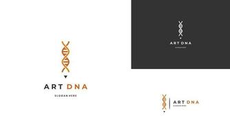 dna combinare con matita logo design moderno concetto vettore