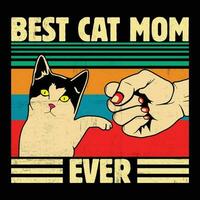 migliore gatto mamma mai camicia Stampa modello vettore