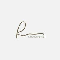 molto semplice r lettera firma logo. vettore