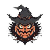 zucca Halloween portafortuna logo per sport. Halloween maglietta design. Halloween logo. Halloween etichetta vettore