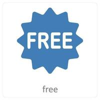 gratuito e gratuito etichetta icona concetto vettore