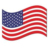 vettore Immagine illustrazione di americano bandiera isloalted su bianca sfondo