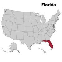 Florida carta geografica con schema colore bandiera vettore