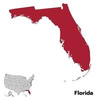 Florida carta geografica con schema colore bandiera vettore