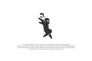 logo ninja silhouette saltare giapponese vettore