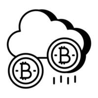 un' Perfetto design icona di nube bitcoin vettore