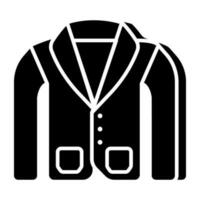 abbigliamento maschile pieno manica camicia, solido design icona di abbigliamento vettore
