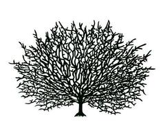 semplice mano disegnato albero silhouette.albero di life.vector illustrazione. vettore