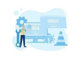 fisso 404 errori concetto piatto illustrazione vettore