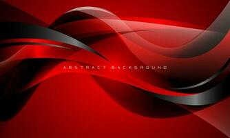 astratto rosso nero lucido onda curva sovrapposizione lusso con vuoto spazio sfondo vettore
