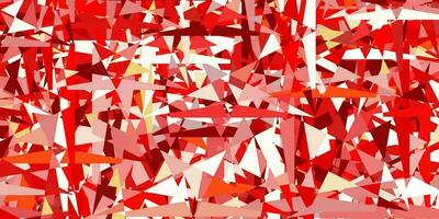 modello vettoriale rosso chiaro, giallo con cristalli, triangoli.