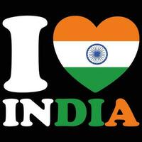 io amore India, indiano bandiera colorato vettore