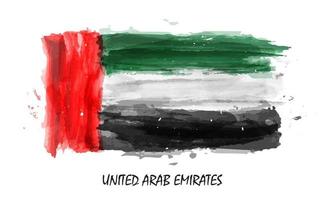 realistica pittura ad acquerello bandiera degli Emirati Arabi Uniti Emirati Arabi Uniti. vettore. vettore
