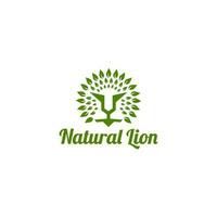 naturale Leone logo design vettore