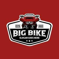 rosso grande bicicletta incrociatore motocicletta emblema logo vettore illustrazione isolato modello impostato