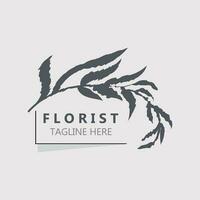 fioraio logo bellissimo floreale foglia e fiore vettore arte, icona grafico decorazione attività commerciale nozze modello