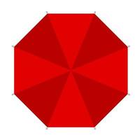 icona rossa dell'ombrellone isolata su white vettore