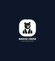 carino panda portafortuna logo design concetto vettore