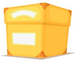 Cartone animato scatola gialla vettore