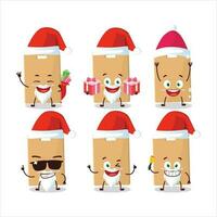 Santa Claus emoticon con cibo Borsa cartone animato personaggio vettore