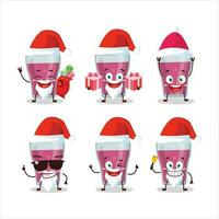 Santa Claus emoticon con viola succo cartone animato personaggio vettore