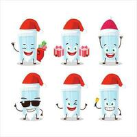 Santa Claus emoticon con bicchiere di acqua cartone animato personaggio vettore