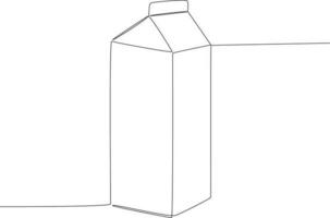 singolo continuo linea disegno un' scatola di latte. veloce cibo vettore