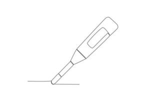 vettore continuo uno linea disegno di termometro semplice illustrazione di digitale termometro linea arte vettore illustrazione