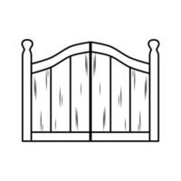 cancello icona simbolo cartello nel schema, Linea artistica stile su bianca sfondo. vettore illustrazione.