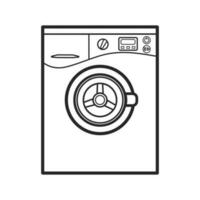 lavaggio macchina per lavaggio stoffa linea icona su bianca sfondo. vettore illustrazione.