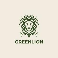verde Leone testa silhouette logo design modello vettore icona illustrazione