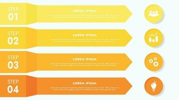 Infografica modello per presentazioni e Caratteristiche dati visualizzazione include un' processi grafico con diagrammi, passi, opzioni. il concetto per marketing attraverso illustrazioni per guidare per successo. vettore