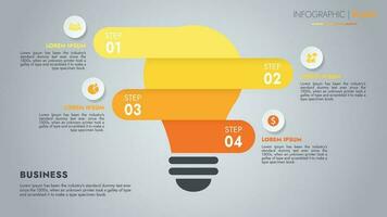 Infografica modello per presentazioni e Caratteristiche dati visualizzazione include un' processi grafico con diagrammi, passi, opzioni. il concetto per marketing attraverso illustrazioni per guidare per successo. vettore