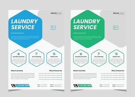 modello di volantino del servizio di lavanderia. poster di servizio di lavanderia creativo. modello di volantino per il servizio di pulizia della lavanderia vettore