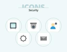 sicurezza piatto icona imballare 5 icona design. account. cupola. spam. telecamera. i soldi vettore