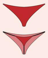 g corda, donne biancheria intima, femmina Abiti e biancheria intima, rosso colore perizoma, biancheria intima illustrazione vettore, adatto per etichette e segni e tag, bene per moda design vettore